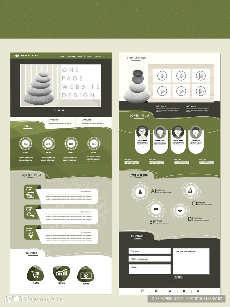 绿色简约网页UI设计元素