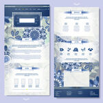 蓝白中式风格网页设计模板