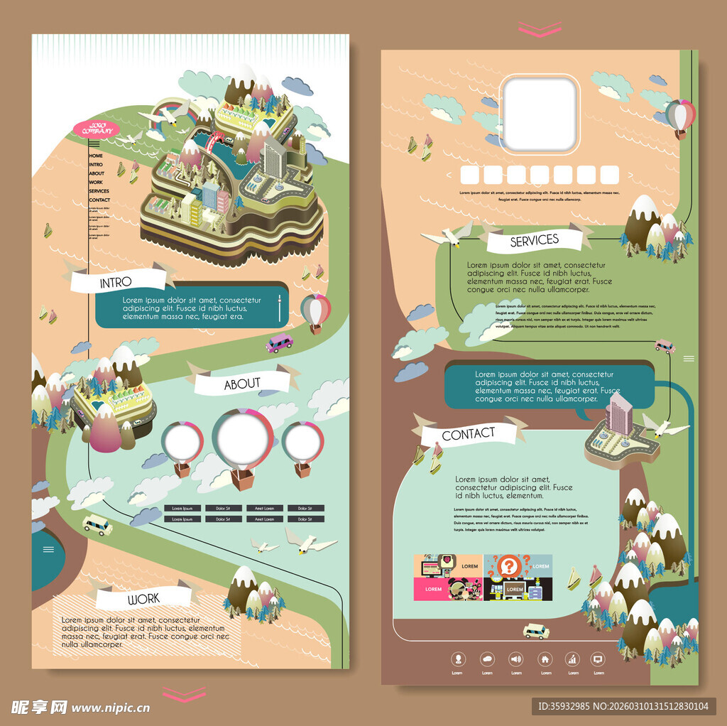 卡通风格活动宣传折页设计