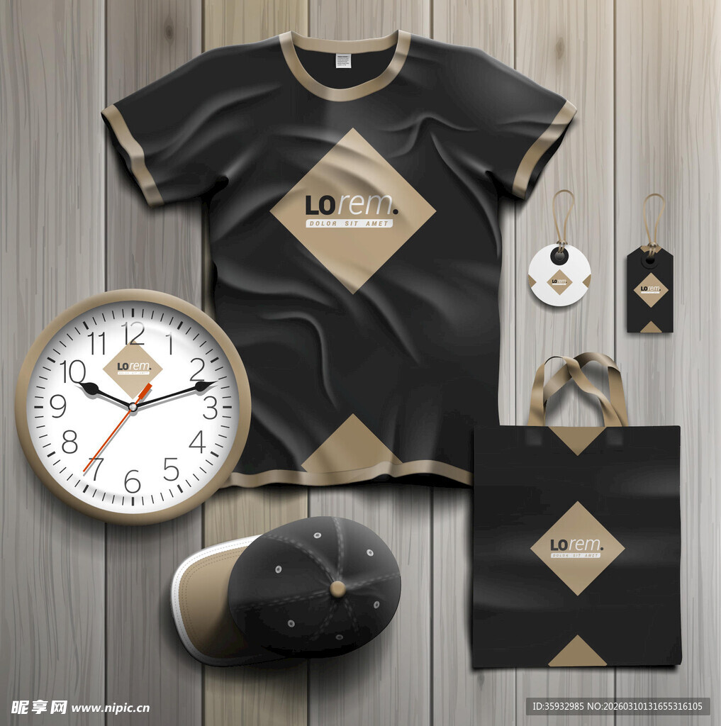 时尚黑金色系服饰及配饰