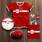 红白运动服饰及配件套装