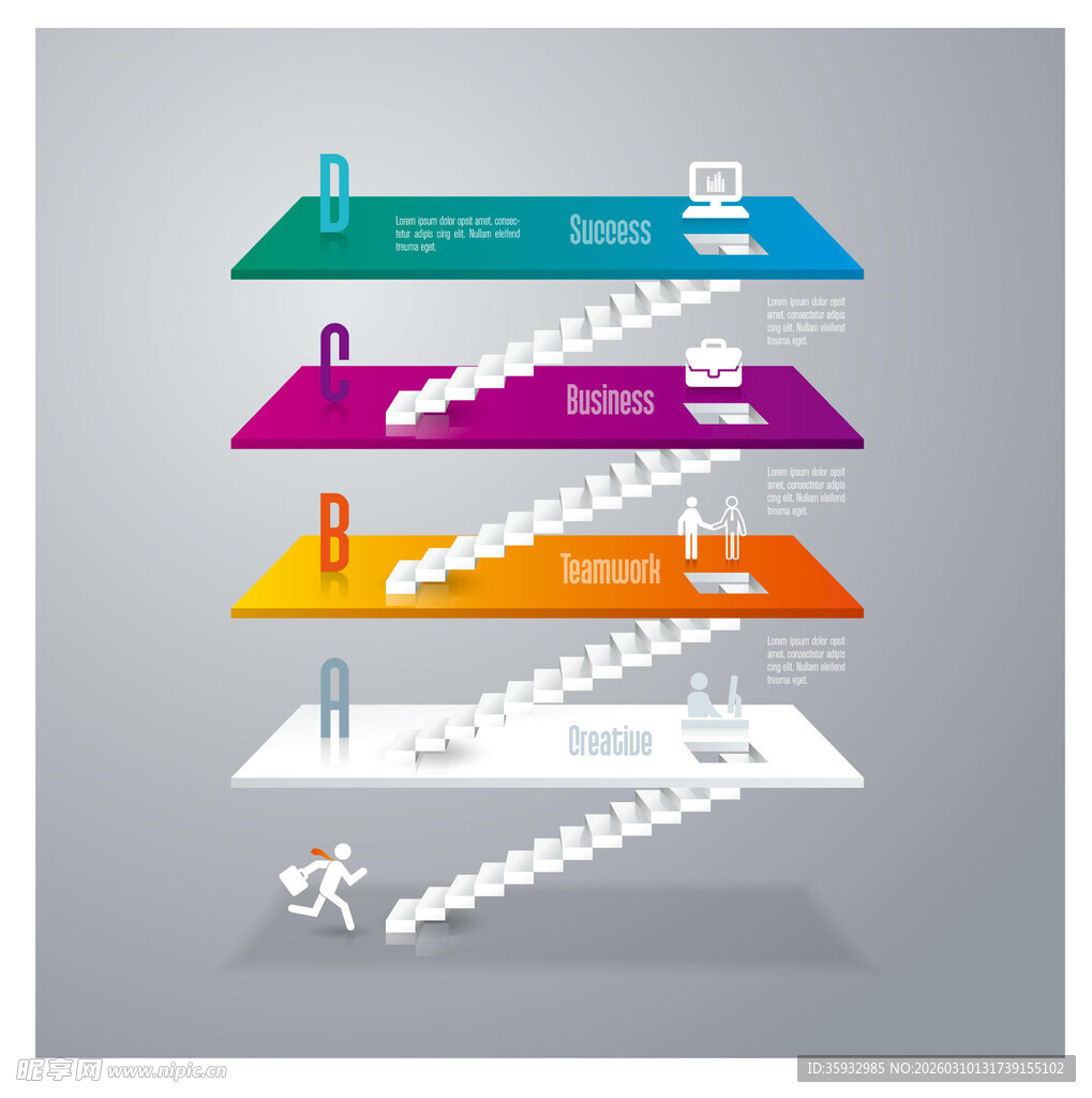 职场晋升阶梯图示