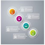 彩色圆形编号信息图表