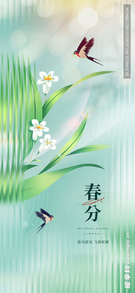 春分时节花卉插画