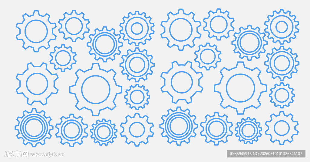 蓝色齿轮图案