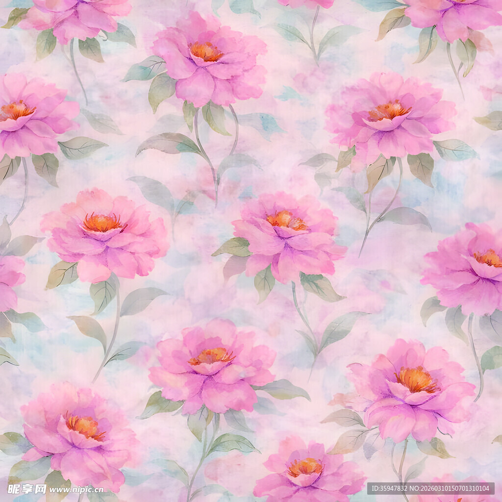 粉色花卉图案背景纹理