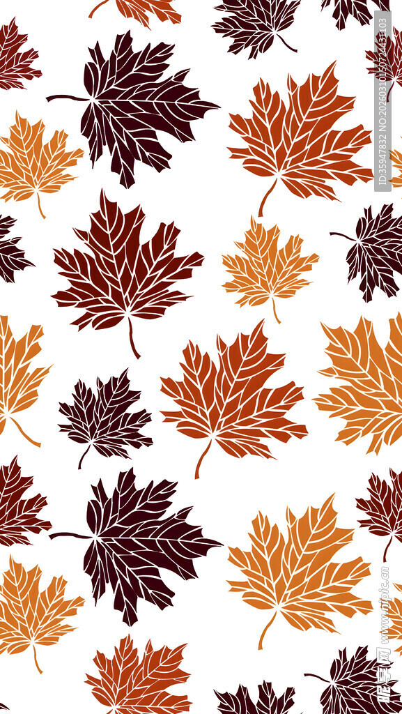 多彩秋叶无缝图案背景