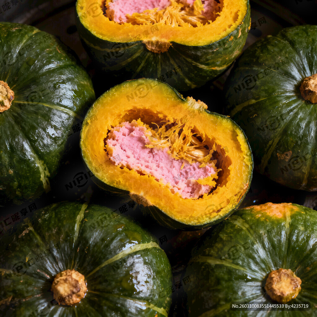 煮出来的绿色贝贝南瓜 很粉面