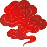 中式红色祥云图案设计
