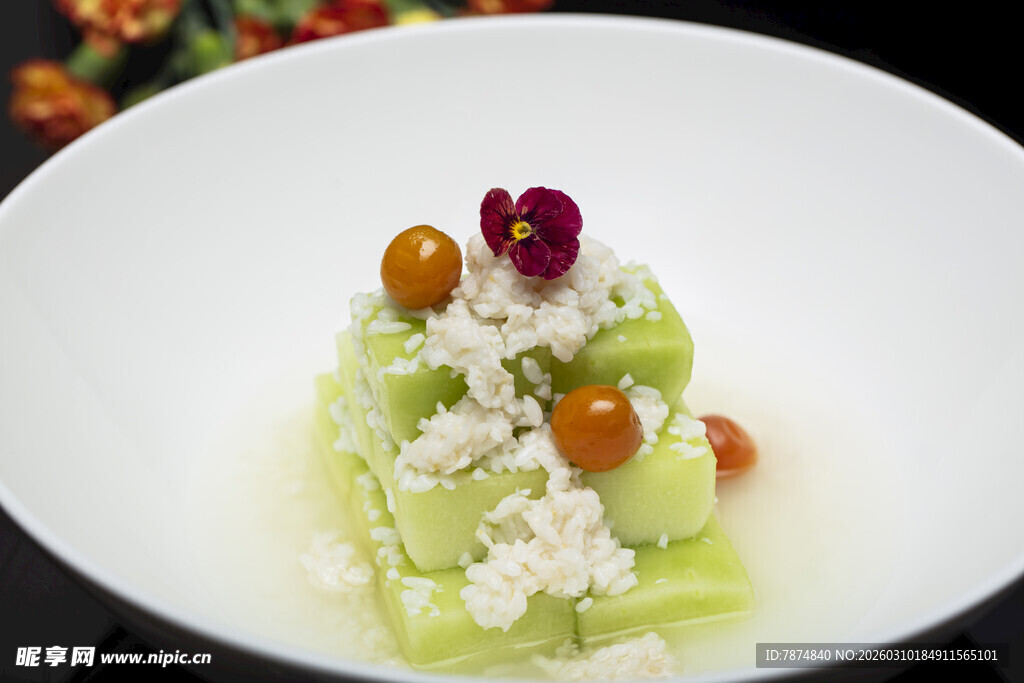 精致瓜类奶酪创意美食