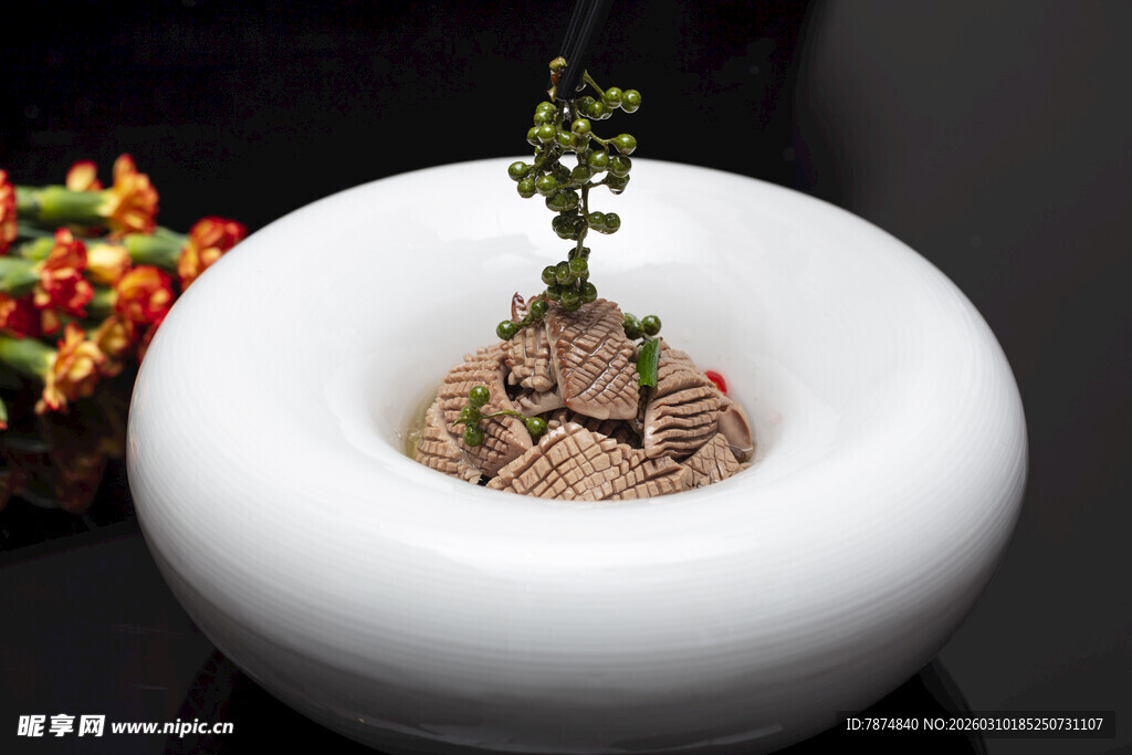 白色瓷盆中的迷你绿植