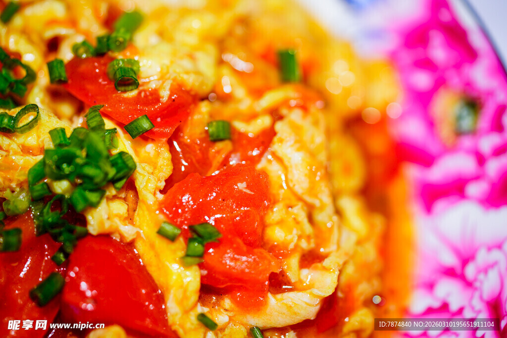 番茄炒蛋美食特写