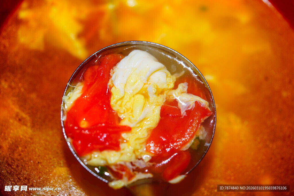 美味番茄鸡蛋汤特写