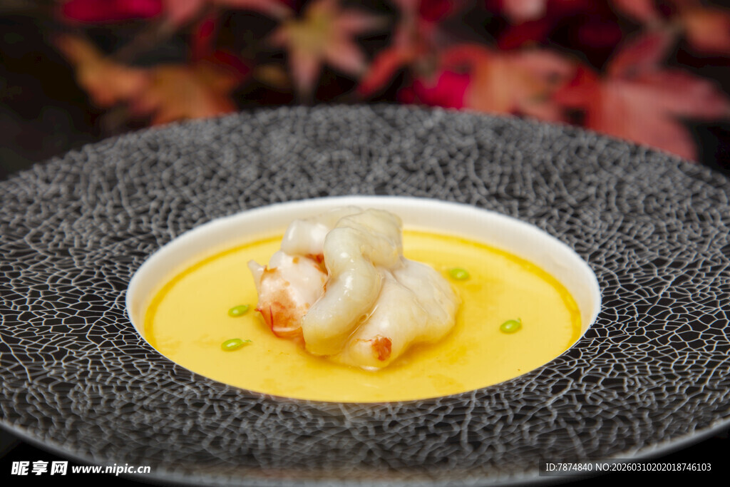 虾仁蒸蛋美食特写