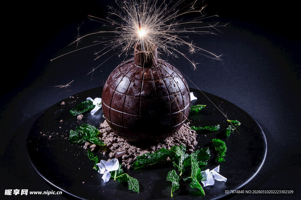 巧克力烟花甜点