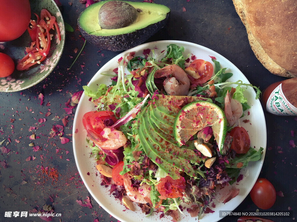 美味墨西哥风味沙拉拼盘