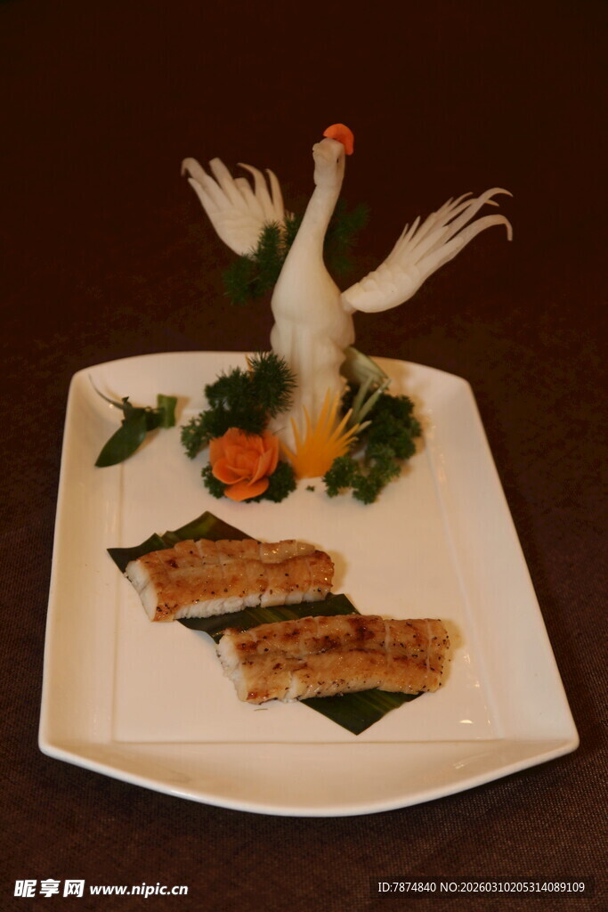 创意摆盘之仙鹤造型美食