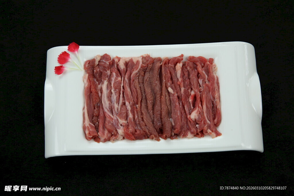 鲜切牛肉片摆盘展示