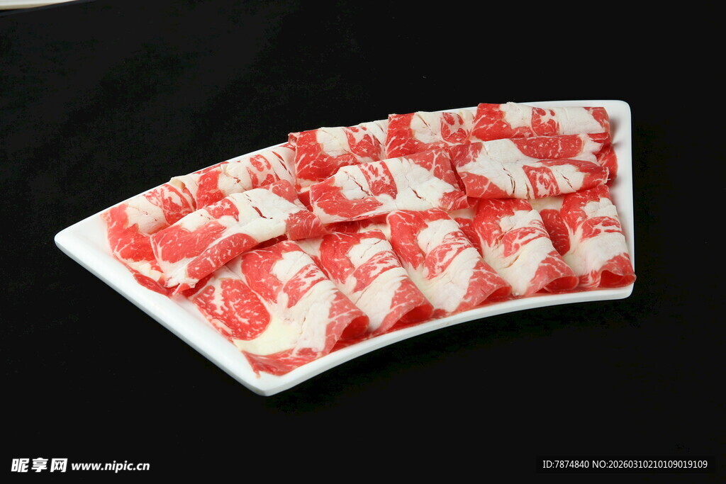 鲜切牛肉片摆盘展示