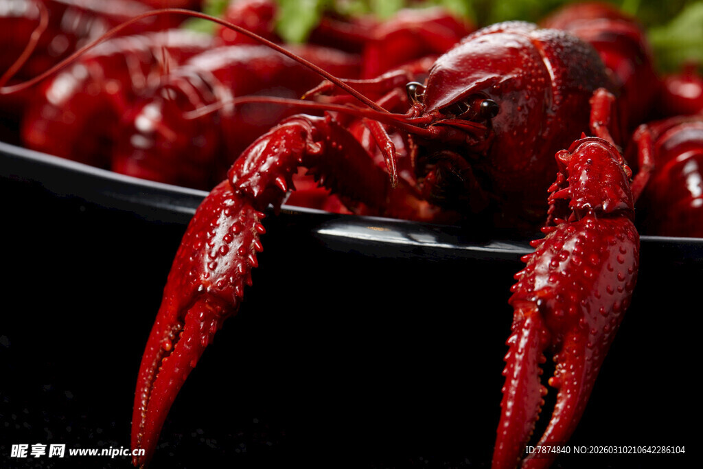 美味诱人的鲜红小龙虾