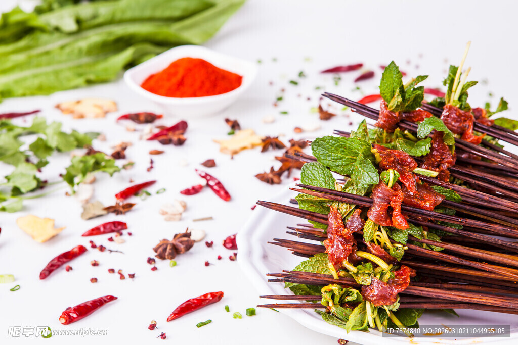 美味凉拌菜食材摆放展示