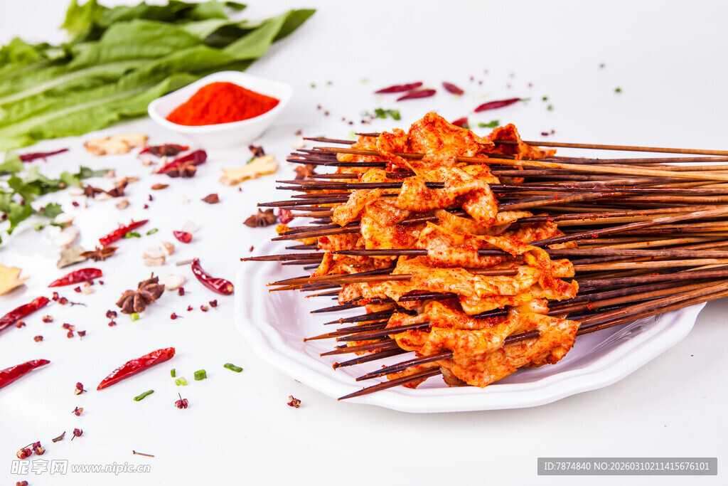 美味香辣鸡肉串诱人呈现