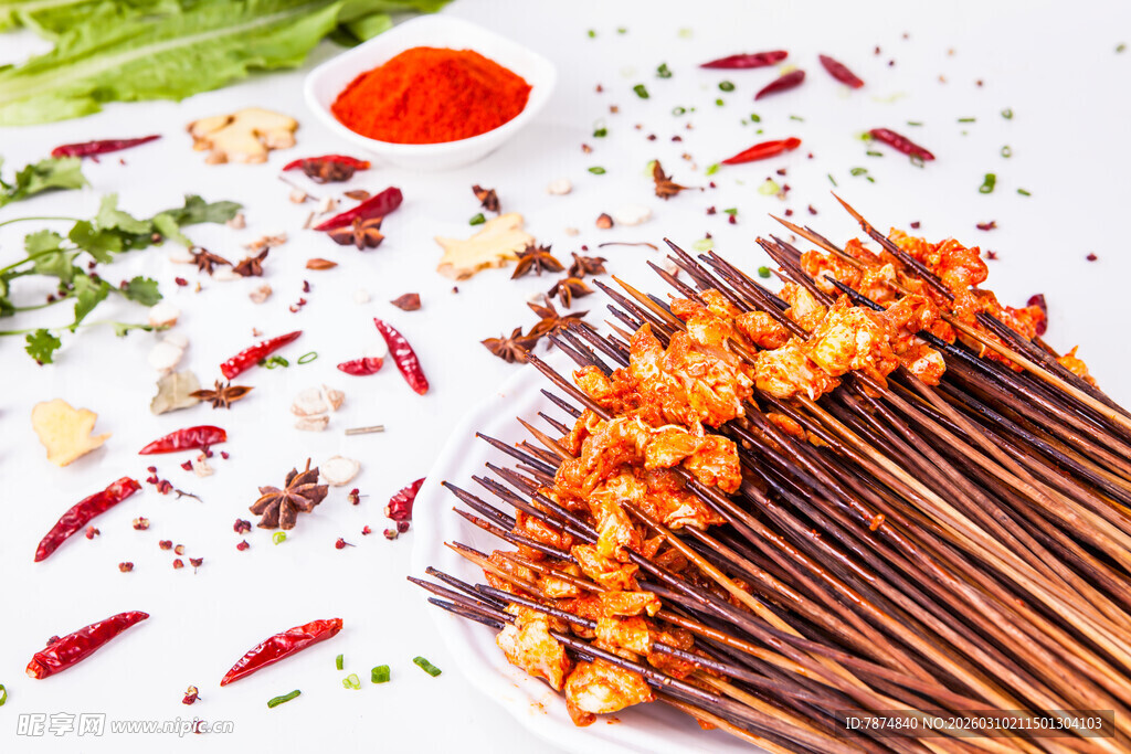 美味烤串 调料相伴