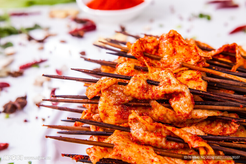 美味香辣鸡肉串串