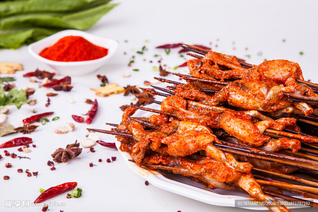 美味香辣烤串诱人呈现