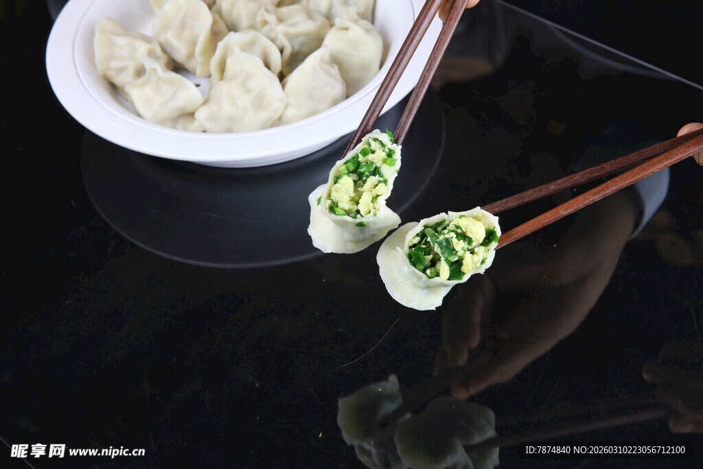美味饺子特写