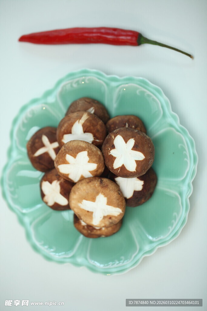 香菇雕花摆盘展示