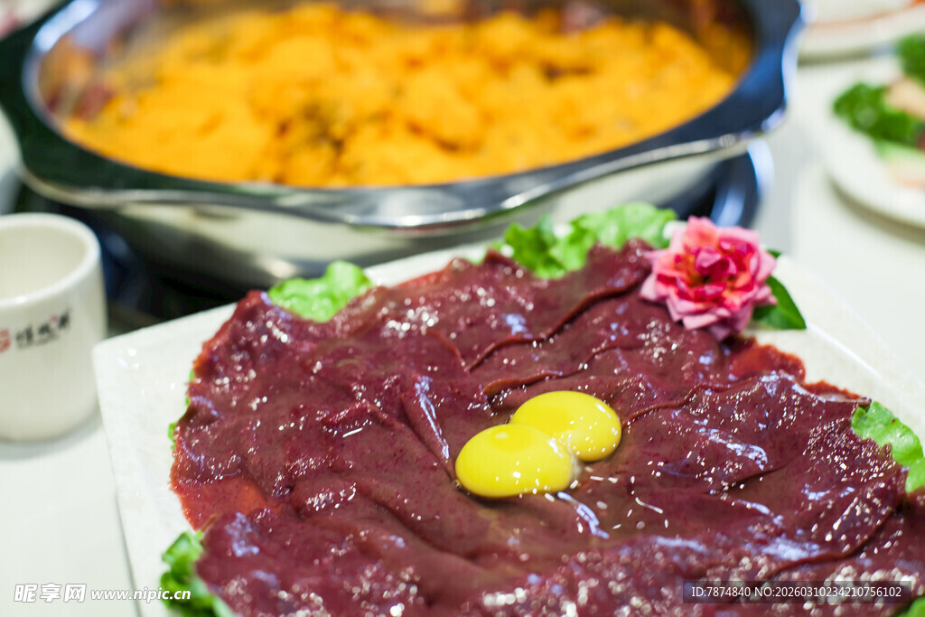 鲜嫩牛肉摆盘 美味诱人