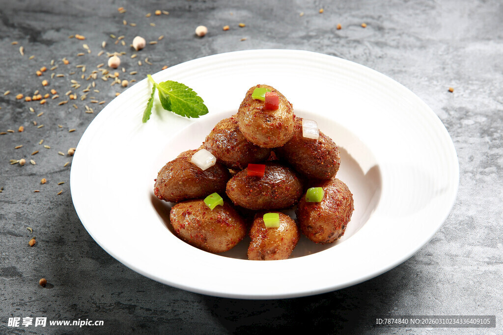 美味肉丸摆盘精致