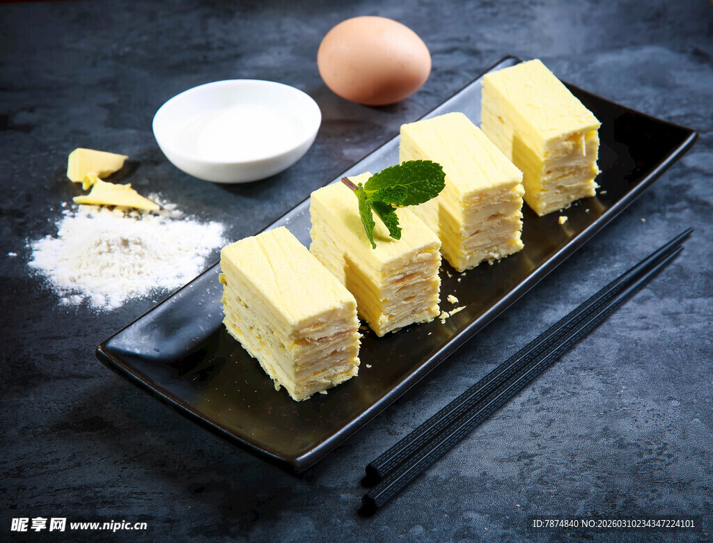 美味鸡蛋糕 精致摆盘