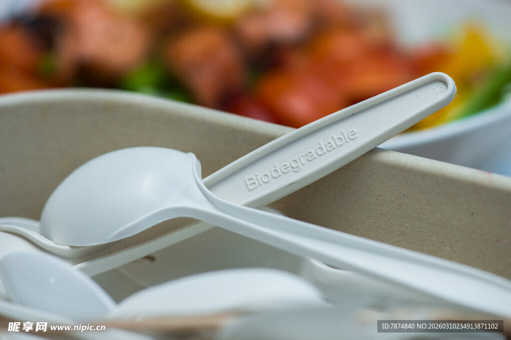 塑料餐具特写
