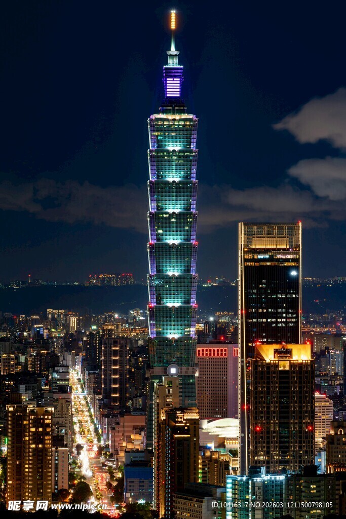 灯光夜景101大厦