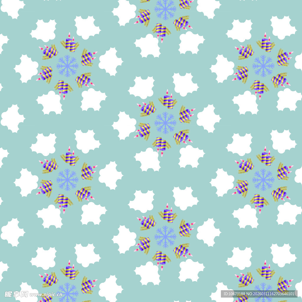 清新圣诞元素图案背景