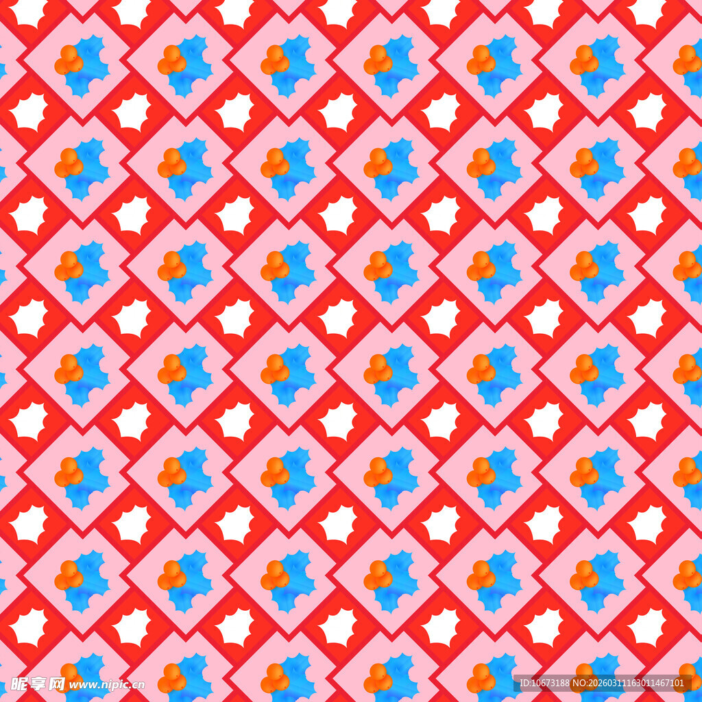 红色浆果无缝背景