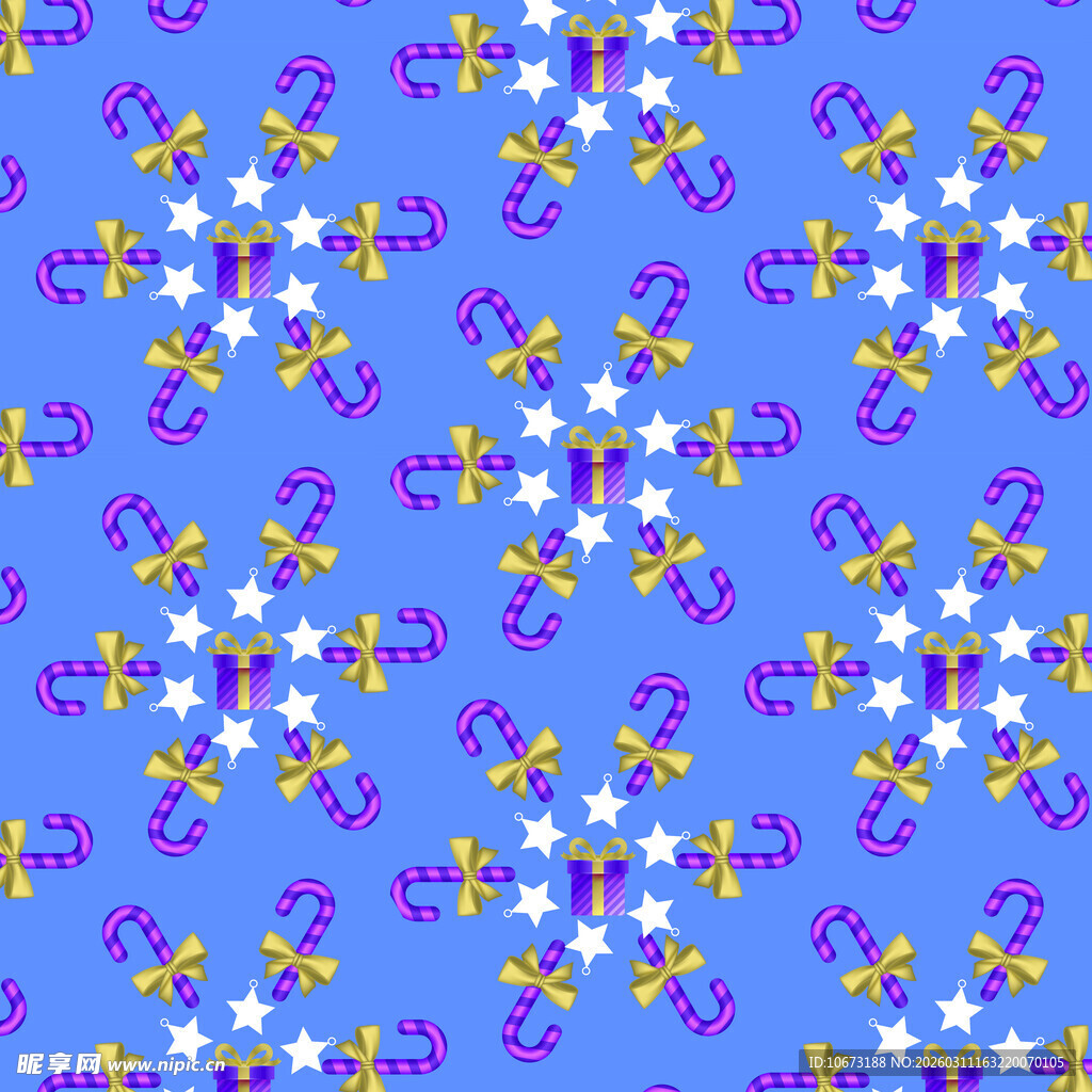 蓝色底拐杖糖图案背景