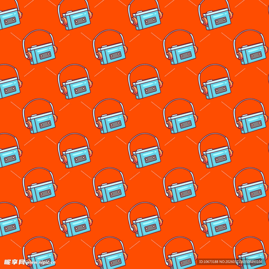 橙色背景收音机图案