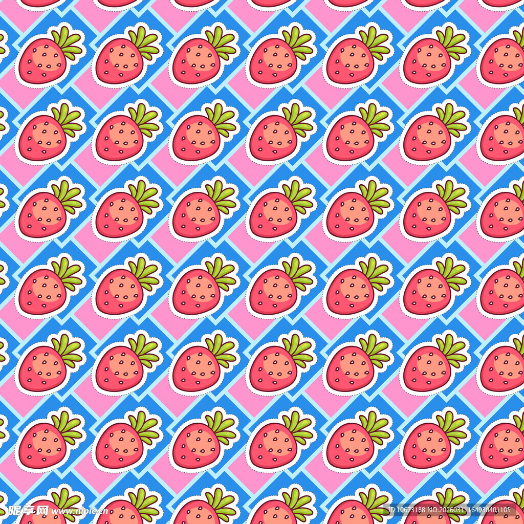 可爱草莓图案背景