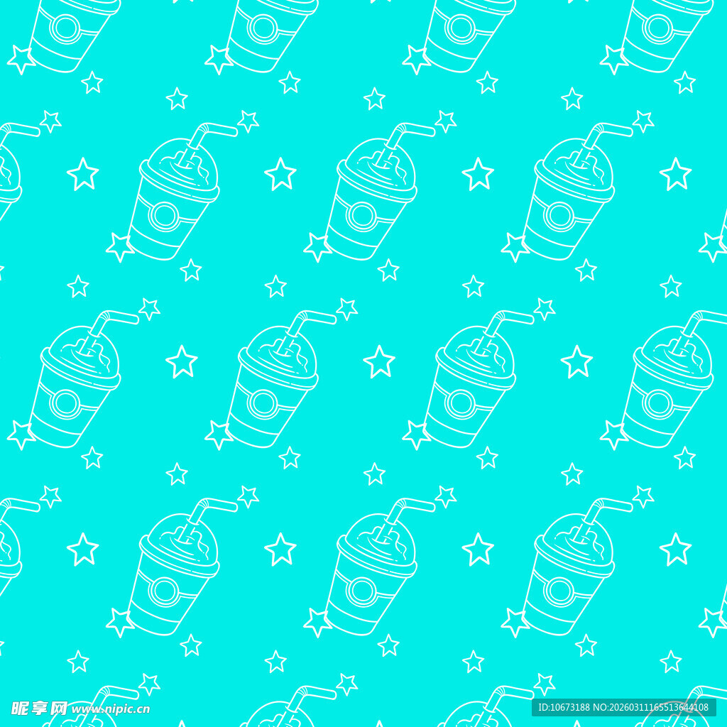 咖啡线稿图案背景