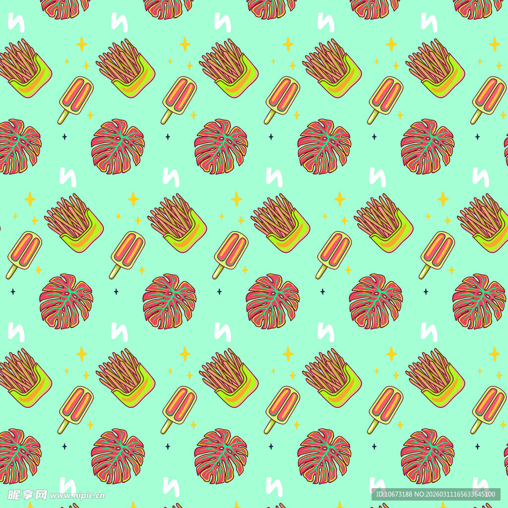 可爱美食图案背景