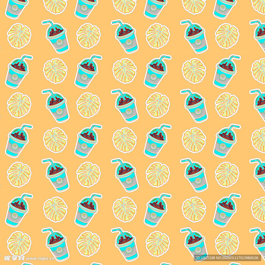 咖啡图案无缝背景