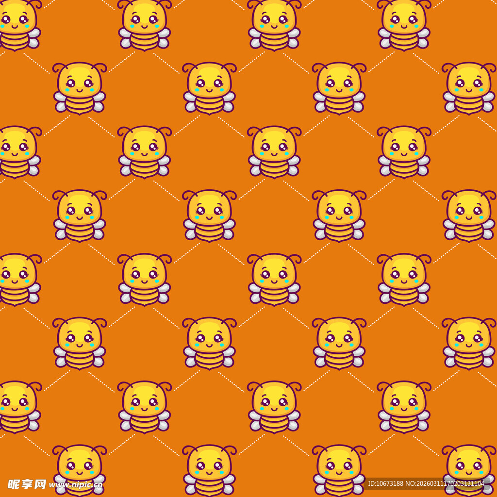 可爱小蜜蜂图案背景