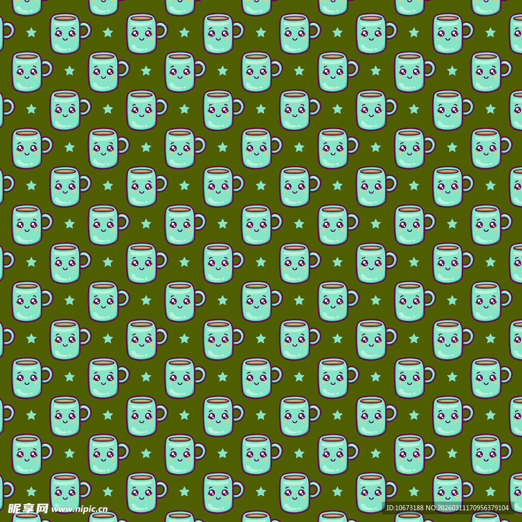 杯子图案无缝背景