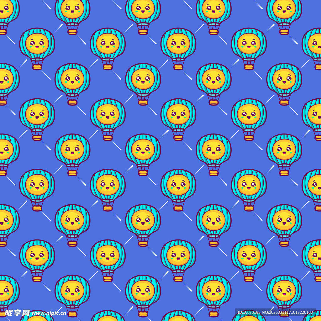 热气球图案无缝背景