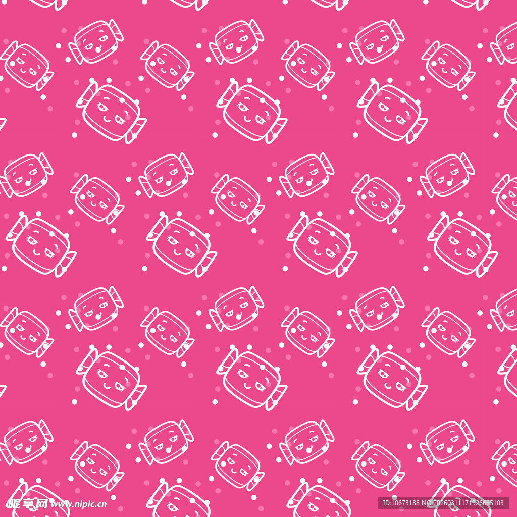 糖果线稿图案无缝背景