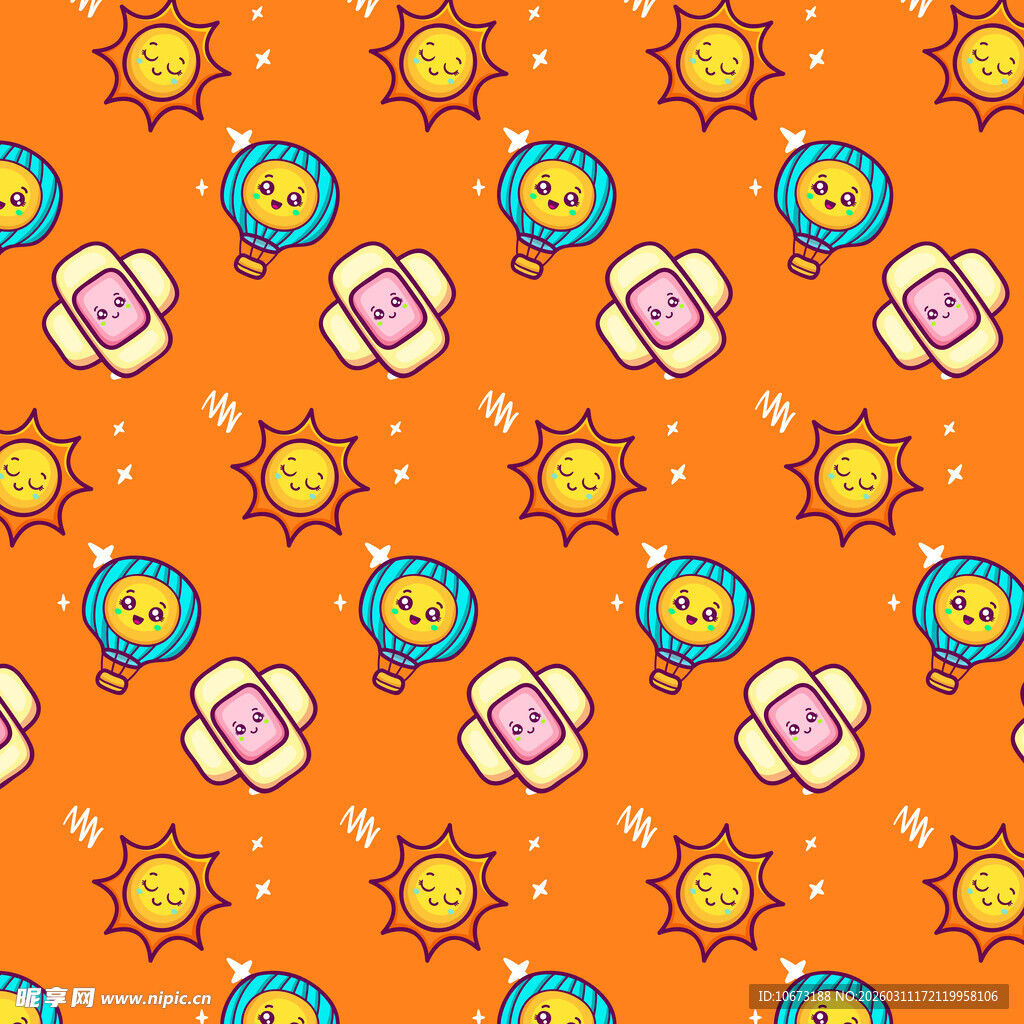 可爱图案无缝背景