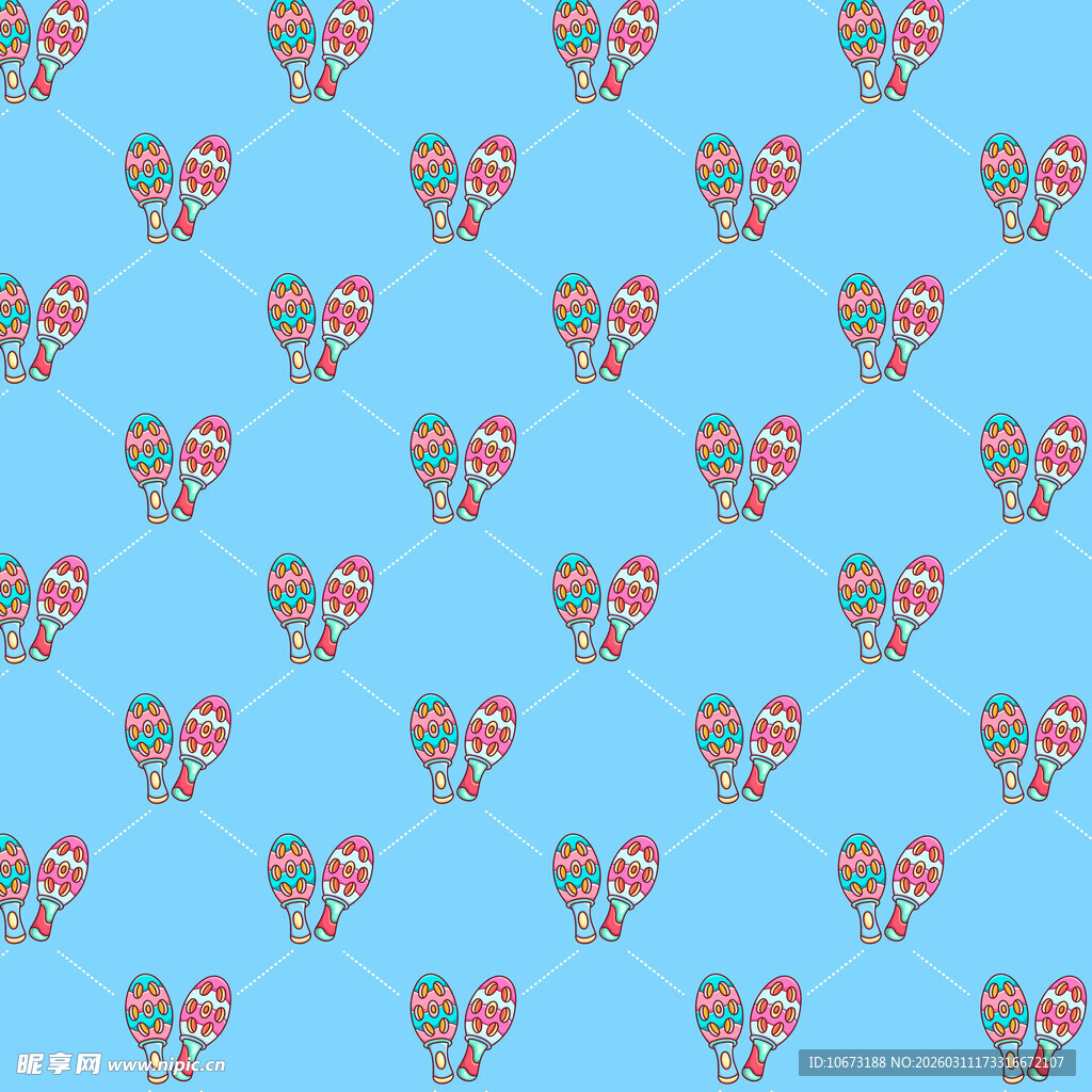 摇铃图案无缝背景